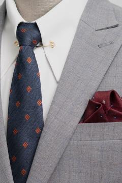 Bộ Suit Xám Ghi Đậm Sọc Xước Classic Fit TGS373